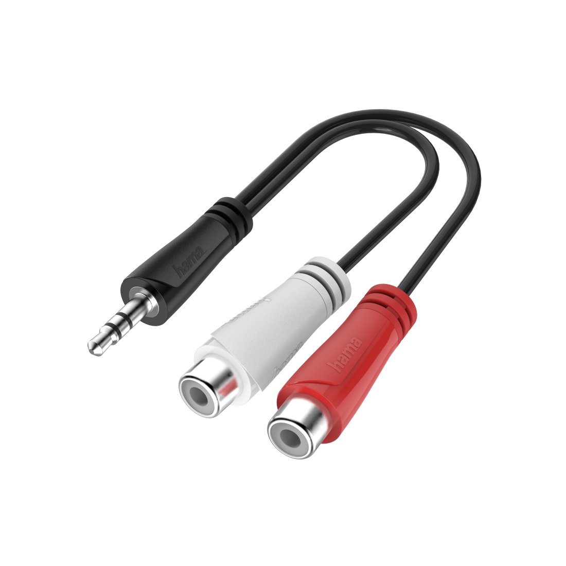 Hama Adaptador audio, conector macho jack de 3,5 mm, toma RCA, estéreo (200350)