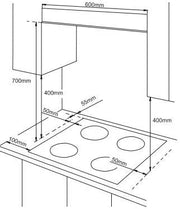 Infiniton Encimera de Gas 4 Fuegos triple corona (GG-429)