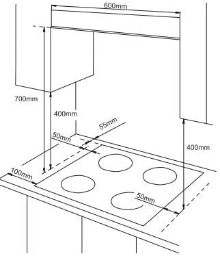 Infiniton Encimera de Gas 4 Fuegos triple corona (GG-429)