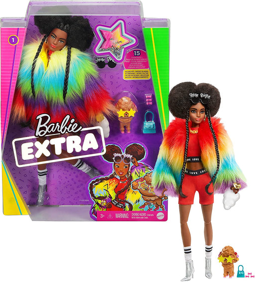 Mattel Barbie Extra Muñeca Look Brillante y Mascota (GVR04)