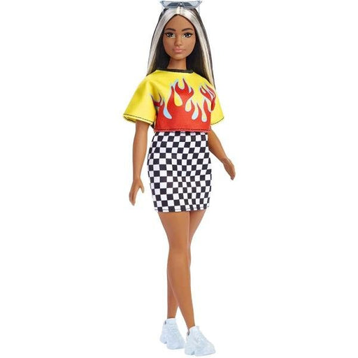 Mattel Barbie Fashionista top con llamas y falda a cuadros (HBV13)