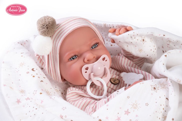 Muñecas Antonio Juan - Recien Nacida Lea Parejita Manta Estrellitas (50276)