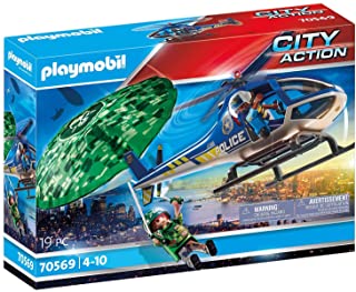 Playmobil Helicóptero de Policía Persecución en Paracaídas (70569)