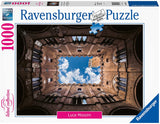 Puzzle Ravensburger 1000 piezas Cortile del Podestà patio medieval italiano arquitectura histórica