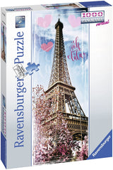 Puzzle Ravensburger 1000 piezas La Torre Eiffel de París con cielo azul y jardines