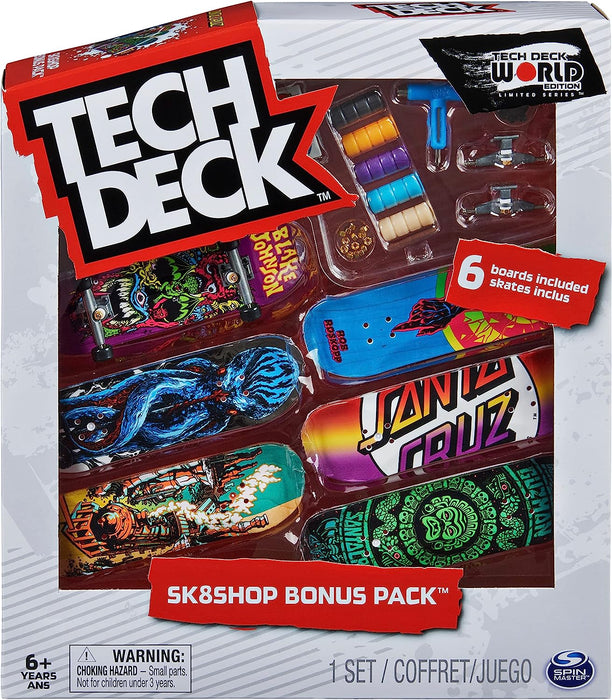 Tech Deck - Finger Skate - Pack 6 Tablas - Auténticos Mini Skates