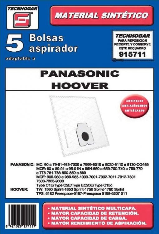 Tecnhogar Bolsa Aspiradora Panasonic (915711)