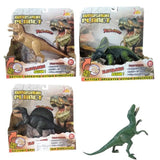 Toy Planet light and sound dinosaurs: T-rex, triceratops and spinosaurus boxed, plus a loose velociraptor