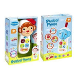 Toy Planet Divermóvil: monkey and elephant musical phones in their Musical Phone boxes, front view