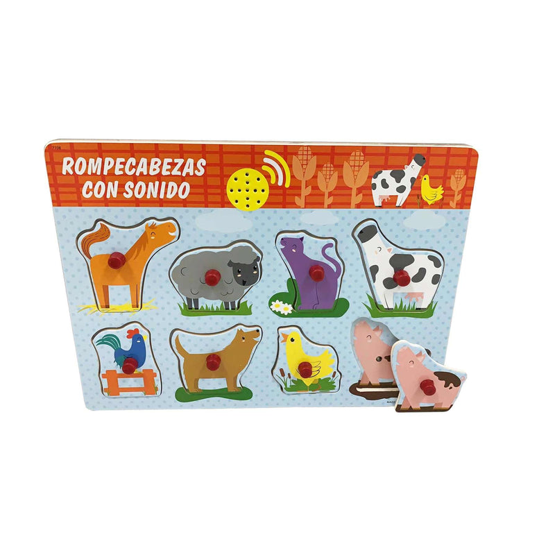 Toy Planet Encaje Madera animales con sonido (7706)