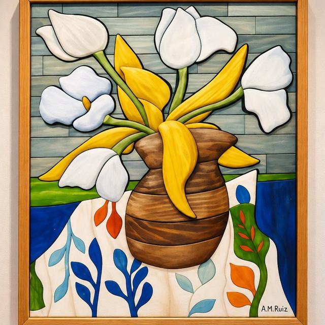 Bodegón amapolas, obra de Antonio Martínez Ruiz (WallArt)