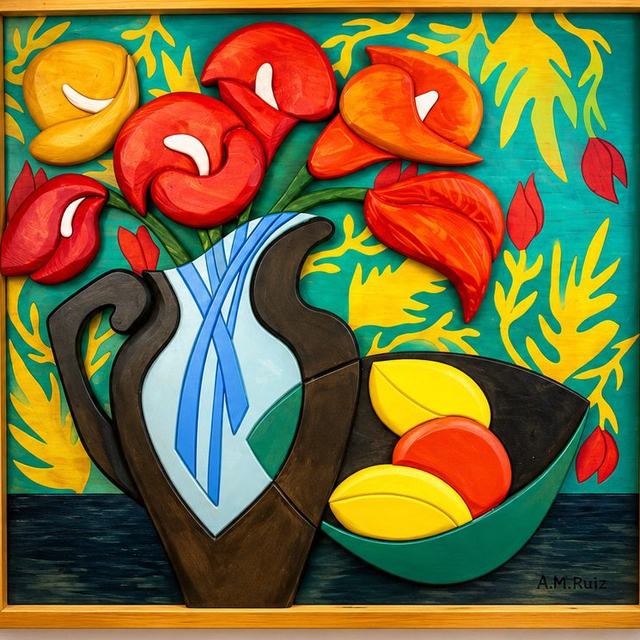 Bodegón jarra, obra de Antonio Martínez Ruiz (WallArt)