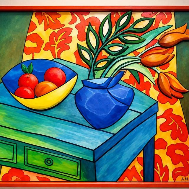 Bodegón mesa, obra de Antonio Martínez Ruiz (WallArt)