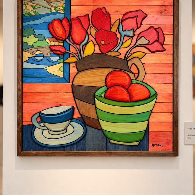 Bodegón taza, obra de Antonio Martínez Ruiz (WallArt)