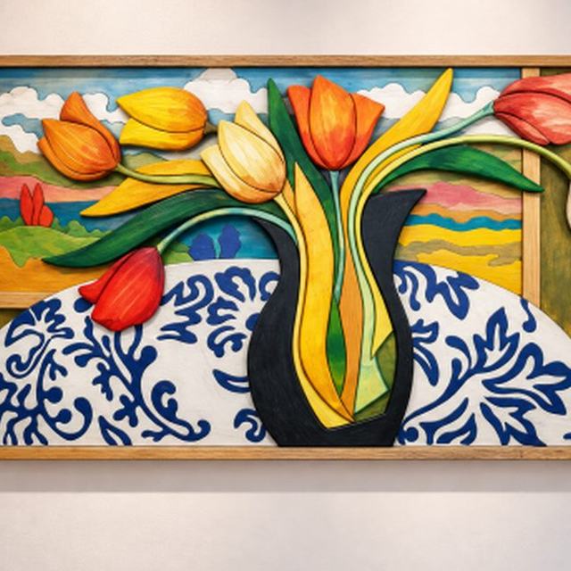 Bodegón tulipanes II, obra de Antonio Martínez Ruiz (WallArt)