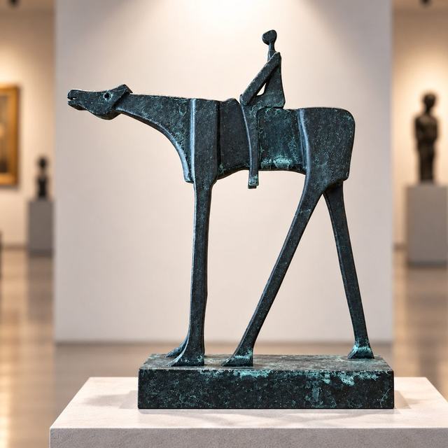 Caballo jinete II, obra de Antonio Martínez Ruiz (Óxido)