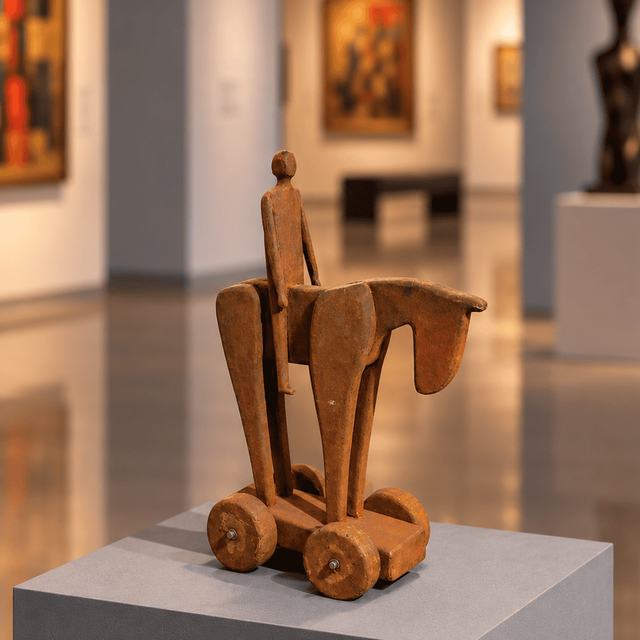 Caballo ruedas, obra de Antonio Martínez Ruiz (Óxido)