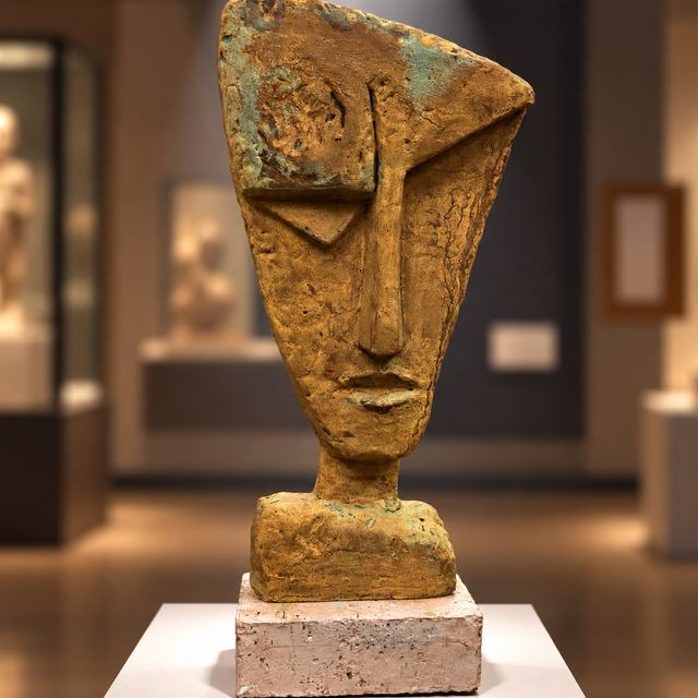 Cabeza 20  cerámica, obra de Antonio Martínez Ruiz (Cerámica)