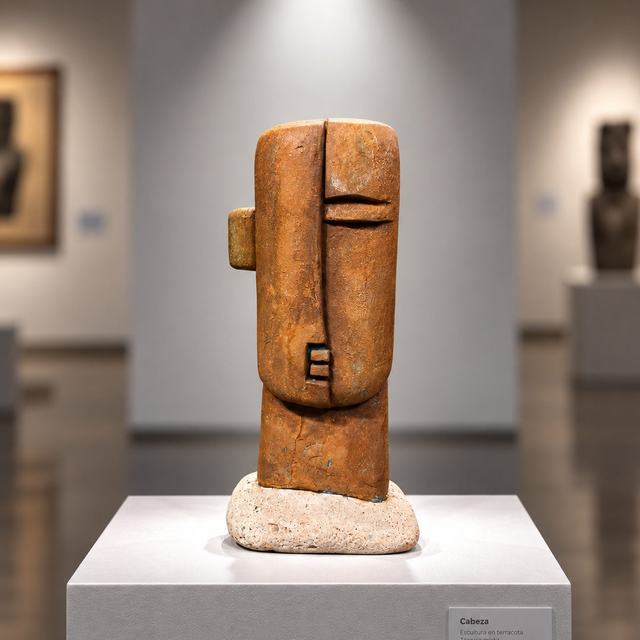 Cabeza óxido cerámica, obra de Antonio Martínez Ruiz (Cerámica)