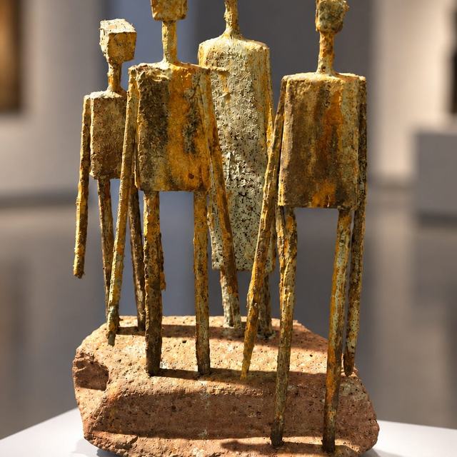 Cinco en ladrillo, obra de Antonio Martínez Ruiz (Óxido)