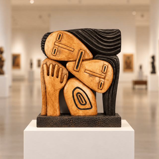 Compartiendo boca, obra de Antonio Martínez Ruiz (Tallada)