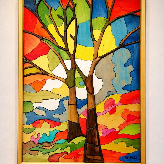 Composición árboles puzzle, obra de Antonio Martínez Ruiz (WallArt)