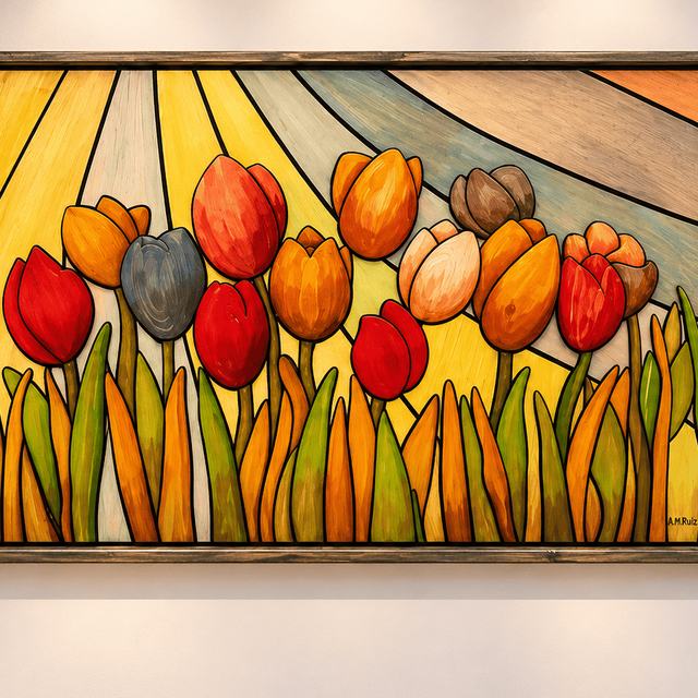 Composición tulipanes, obra de Antonio Martínez Ruiz (WallArt)