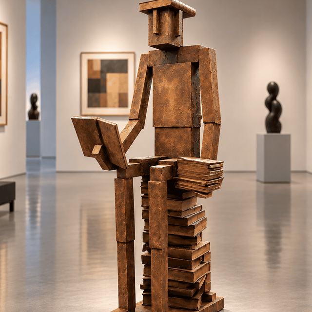 Don Quijote lector, obra de Antonio Martínez Ruiz (Óxido)