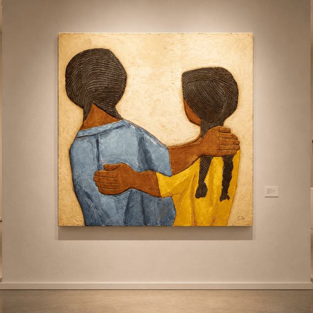 Dos amigas, obra de Antonio Martínez Ruiz (Tallada)