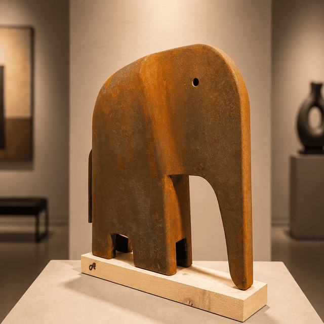 ELEFANTE  42 x 39 cm., obra de Antonio Martínez Ruiz (Óxido)