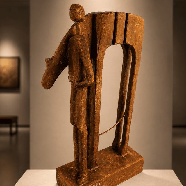 Figura con caballo, obra de Antonio Martínez Ruiz (Óxido)