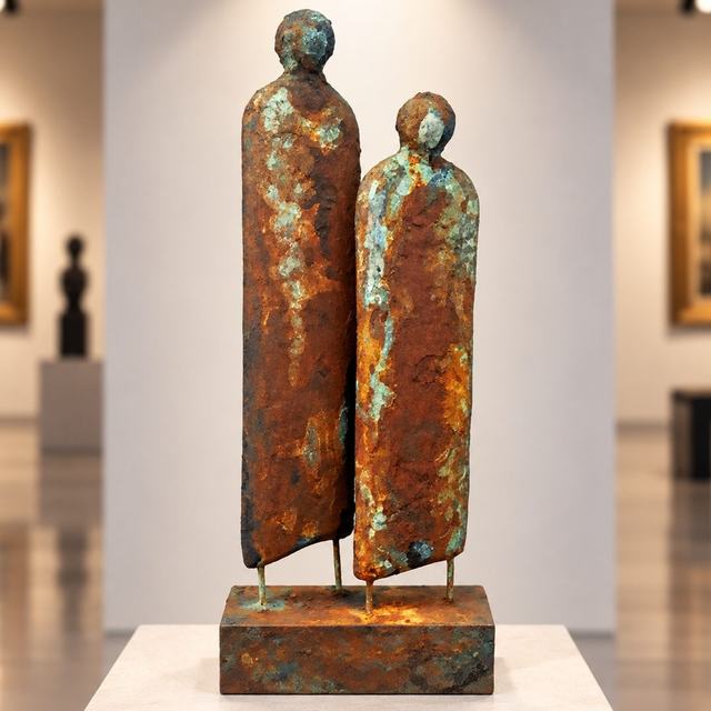 Pareja francia, obra de Antonio Martínez Ruiz (Óxido)