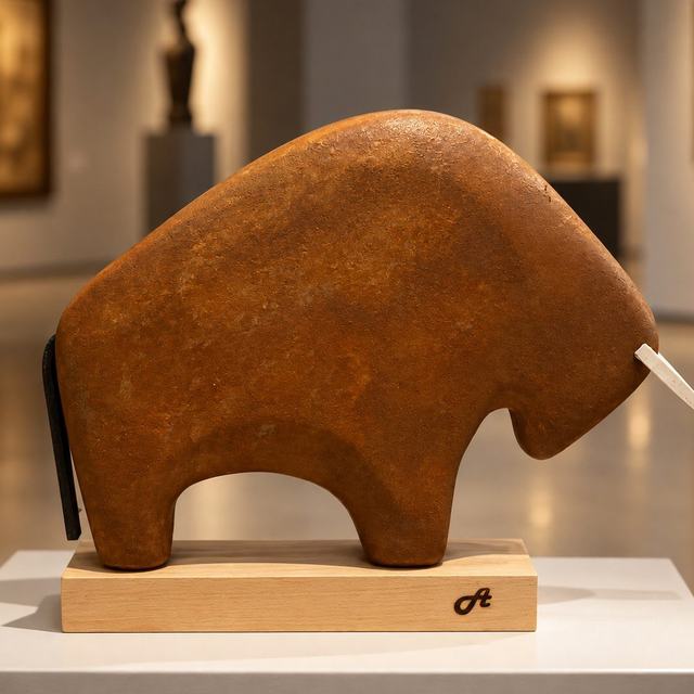 Toro cuernos blancos, obra de Antonio Martínez Ruiz (Toros)