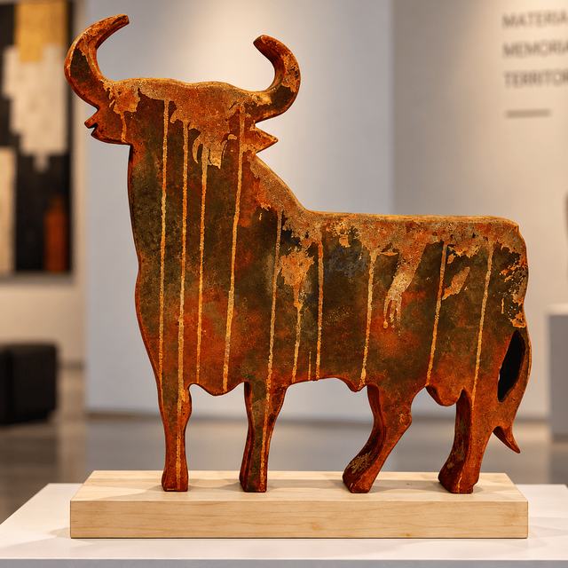 TORO  OSBORNE  –  37 x 37 cm., obra de Antonio Martínez Ruiz (Toros)