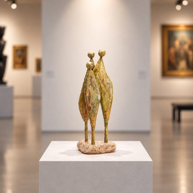 Trio sobre derámica, obra de Antonio Martínez Ruiz (Óxido)