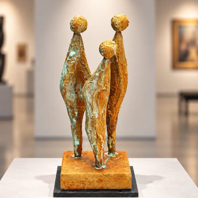 Trio sobre madera, obra de Antonio Martínez Ruiz (Óxido)