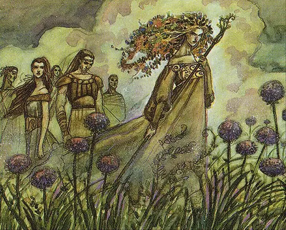 Ilustración de Priest of Titania, de Rebecca Guay